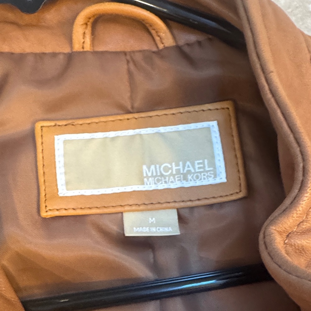 Michael Kors Brown Leather Jacket - Picture 2 of 5